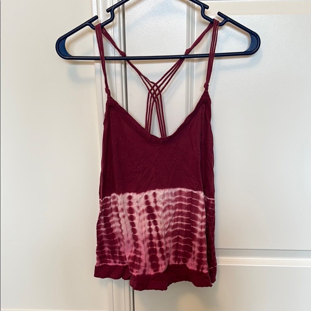 Stylish Burgundy Tie-Dye Women's Top